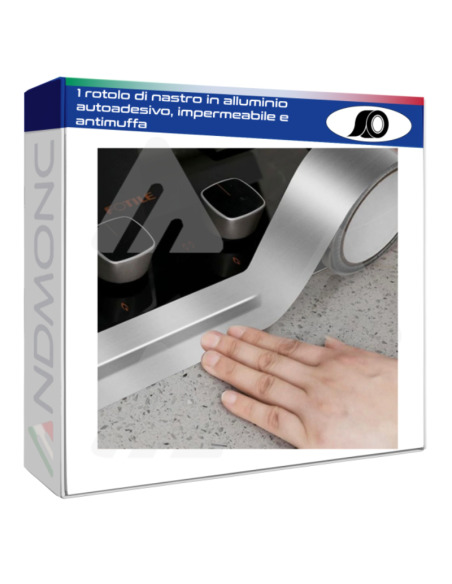 1 rotolo di nastro in alluminio autoadesivo, impermeabile e antimuffa