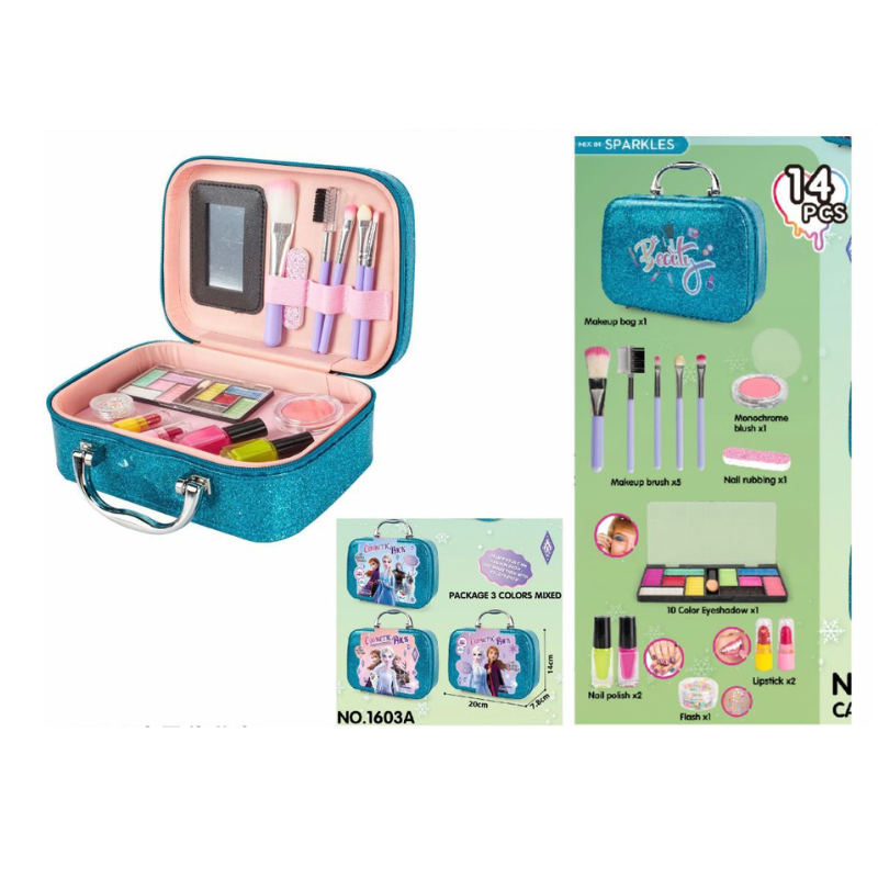 Set di trucco per bambini per ragazze, 14 pezzi