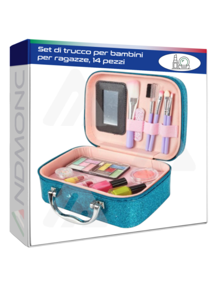 Set di trucco per bambini per ragazze, 14 pezzi
