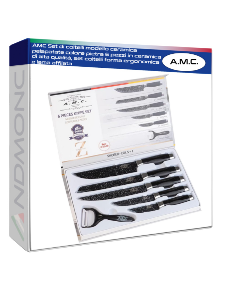 A.M.C. Set di coltelli modello ceramica pelapatate, 6 pezzi