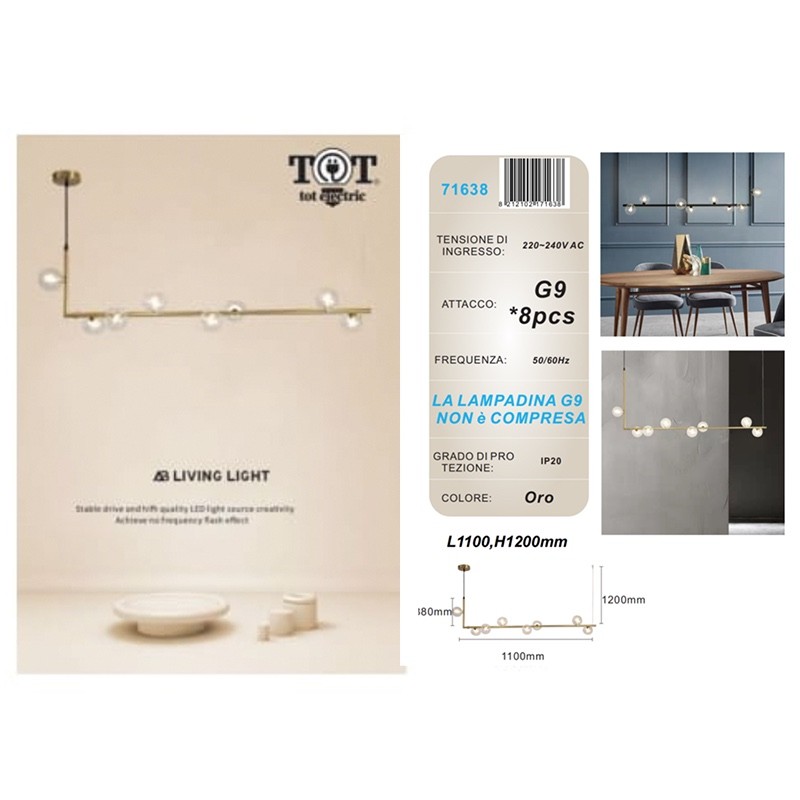 LAMPADARIO G9-8_4 art. 71638