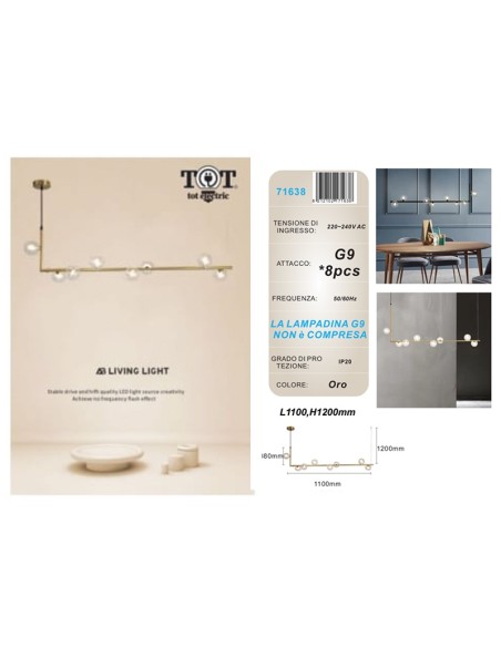 LAMPADARIO G9-8_4 art. 71638