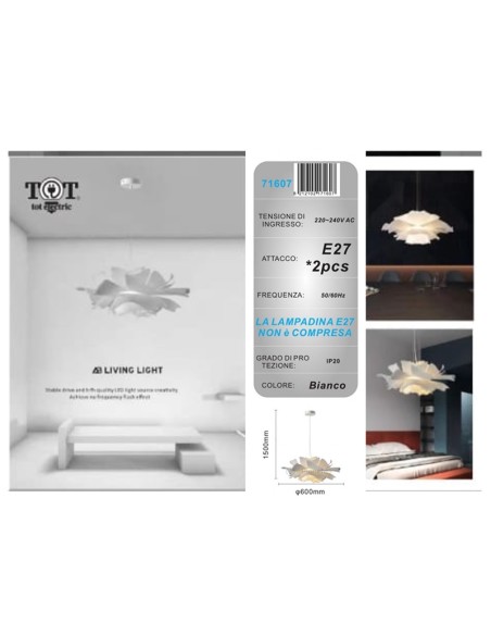 LAMPADARIO FIORE E27_5 art. 71607