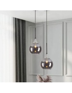 LAMPADARIO A SOSPENSIONE sfere fumè_8 art. v720-silver-250mm 2