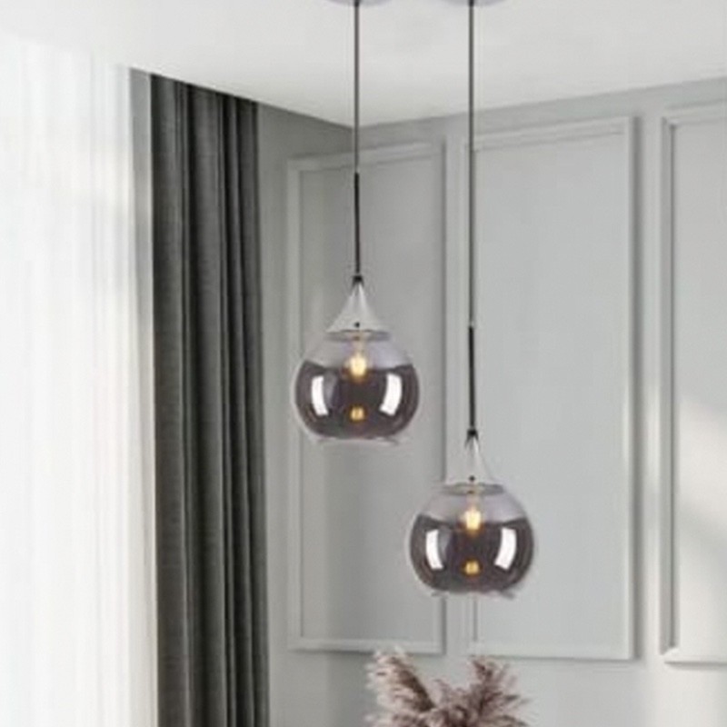 LAMPADARIO A SOSPENSIONE sfere fumè_8 art....