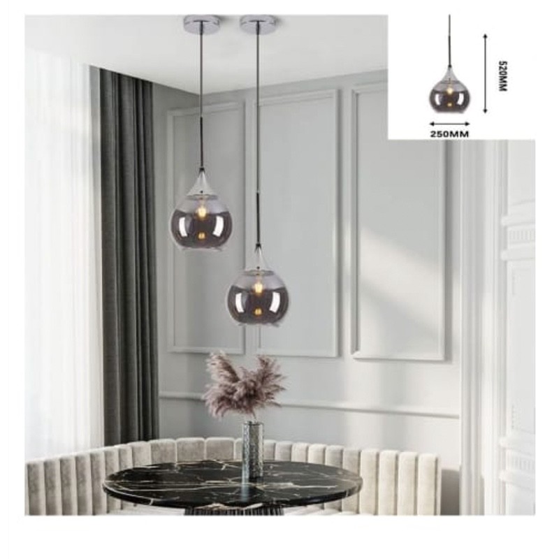 LAMPADARIO A SOSPENSIONE sfere fumè_8 art....