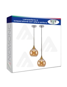 LAMPADARIO A SOSPENSIONE sfere ambra_9 art.v720-amber