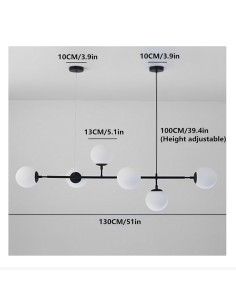 Lampadario nero moderno a sfera in vetro_10 art.v713-n 2