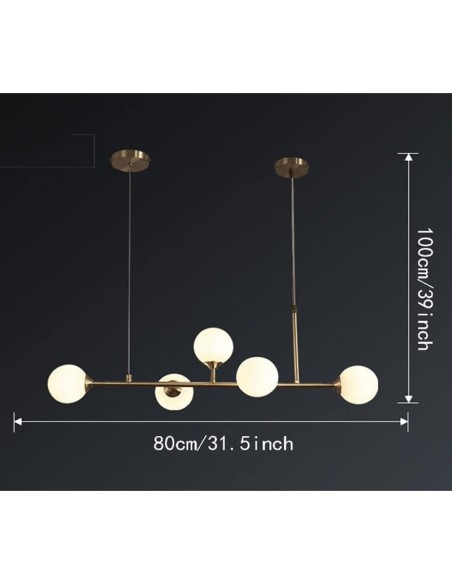 Lampadario oro moderno a sfera in vetro_12 art.v713