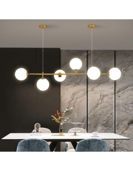 Lampadario oro moderno a sfera in vetro_12 art.v713