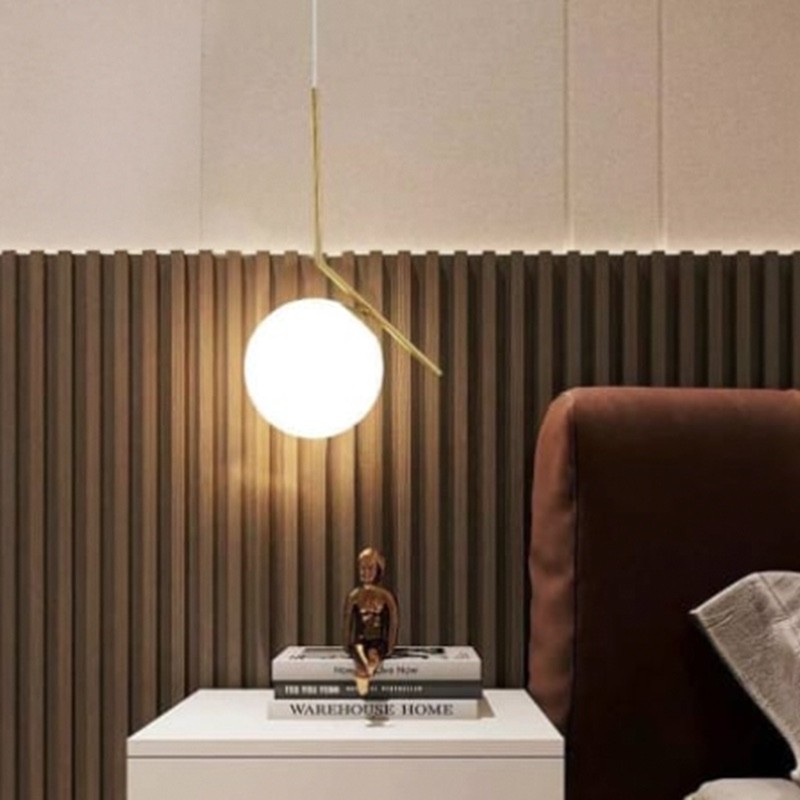 Lampadario a sospensione Oro Sfera in Vetro_13...