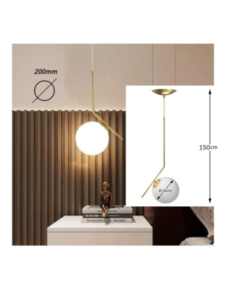 Lampadario a sospensione Oro Sfera in Vetro_13 art.v711-200mm