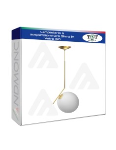 Lampadario a sospensione Oro Sfera in Vetro_14 art....