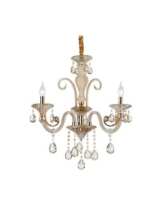 Lampadario da 3 luci lampada In vetro Cristallo dorato_22... 2