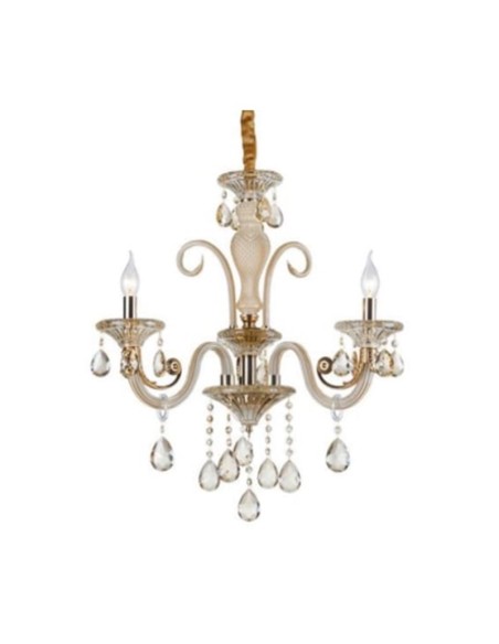 Lampadario da 3 luci lampada In vetro Cristallo dorato_22 art.8676-3