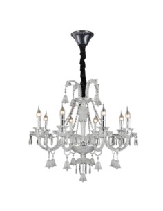 Lampadario Bianco Con Cristallo 8 Bracci_26 art. v706-8 2