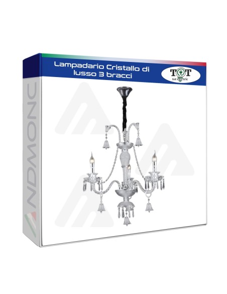 Lampadario Cristallo di lusso 3 bracci_28 art. v706-3