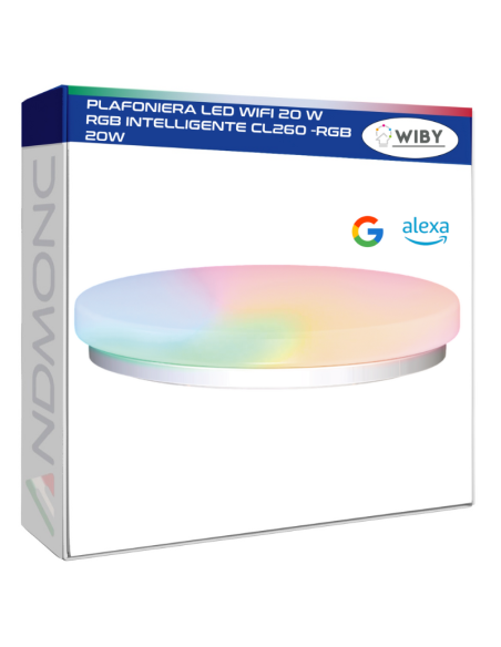 Plafoniera LED WIFI 20 W RGB INTELLIGENTE CL260 -RGB 20W - wiby