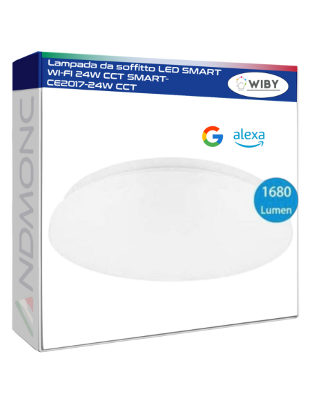 Lampada da soffitto LED SMART WI-FI 24W CCT SMART-CE2017-24W CCT - wiby