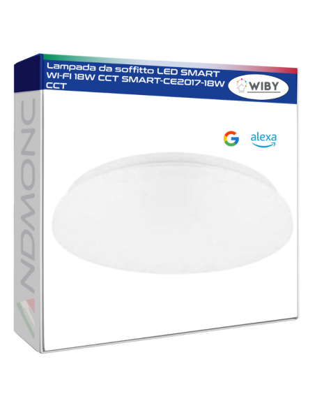 Lampada da soffitto LED SMART WI-FI 18W CCT SMART-CE2017-18W CCT - wiby