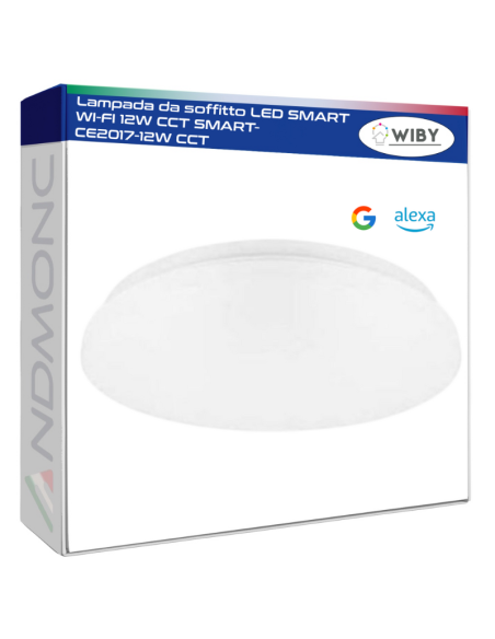Lampada da soffitto LED SMART WI-FI 12W CCT SMART-CE2017-12W CCT - wiby