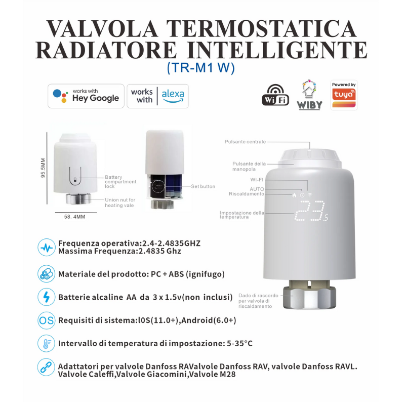 Valvola TERMOSTATICA RADIATORE INTELLIGENTE...