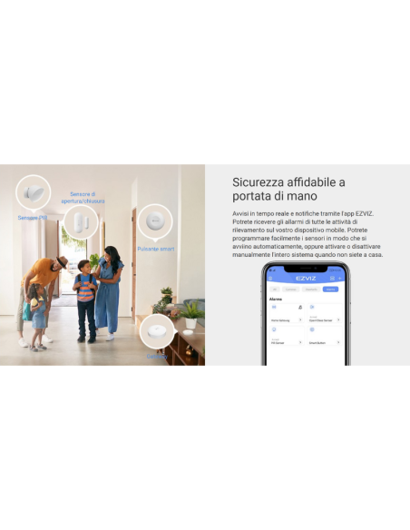 Kit di 4 sensori domestici - ezviz antifurto, allarme smart