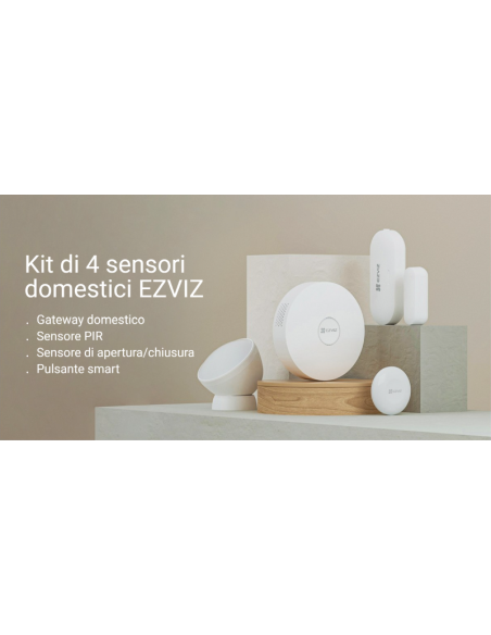 Kit di 4 sensori domestici - ezviz antifurto, allarme smart