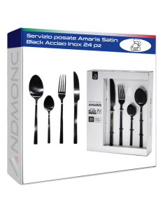 Servizio posate Amaris Satin Black Acciao Inox 24 pz