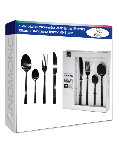 Servizio posate Amaris Satin Black Acciao Inox 24 pz