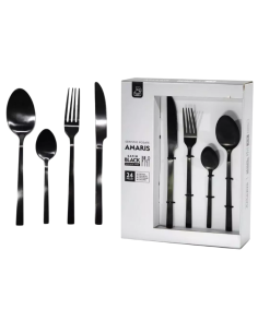 Servizio posate Amaris Satin Black Acciao Inox 24 pz 2