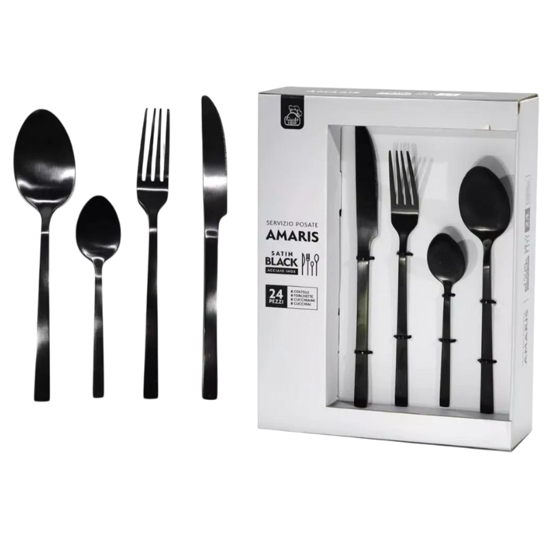 Servizio posate Amaris Satin Black Acciao Inox...