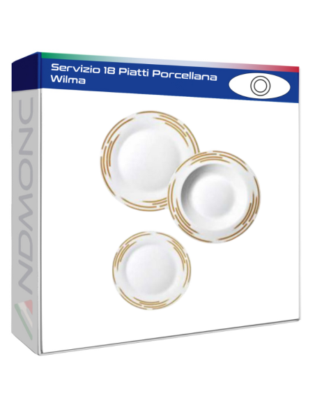 Servizio 18 Piatti Porcellana Wilma