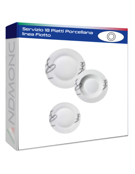 Servizio 18 Piatti Porcellana linea Fiotto