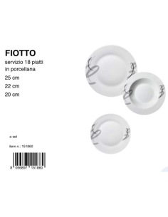 Servizio 18 Piatti Porcellana linea Fiotto 2