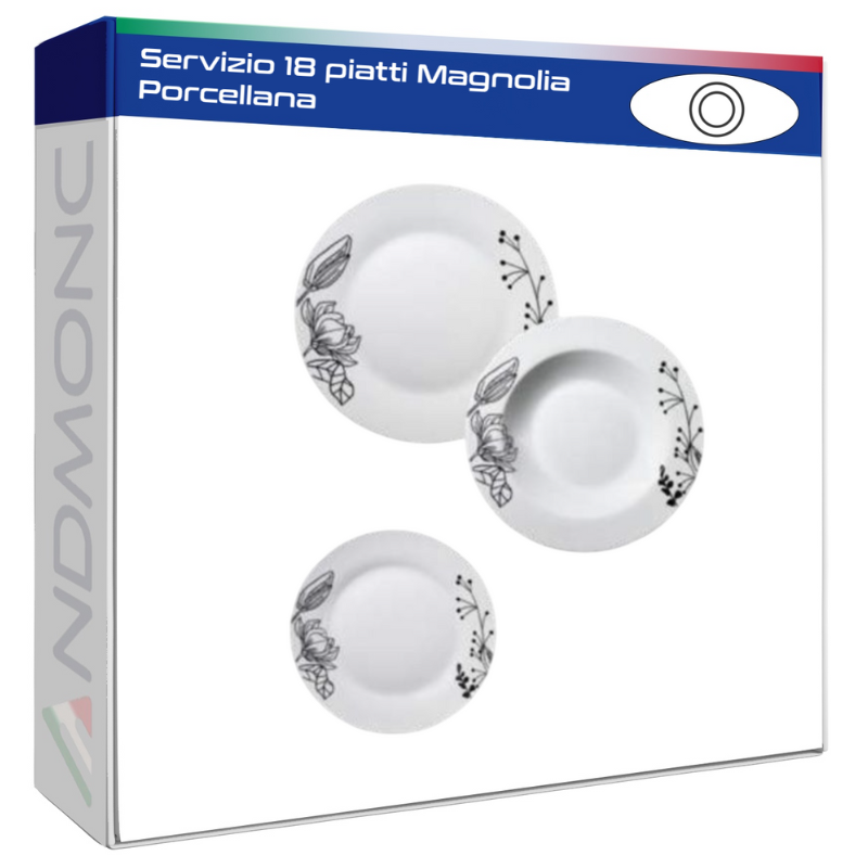 Servizio 18 piatti Magnolia Porcellana