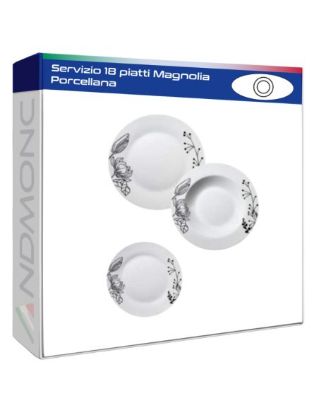 Servizio 18 piatti Magnolia Porcellana