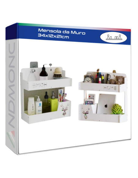 Mensola da Muro 34x12x21cm