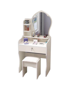 Scrivania di vanità con grande specchio, vanità di trucco... 2