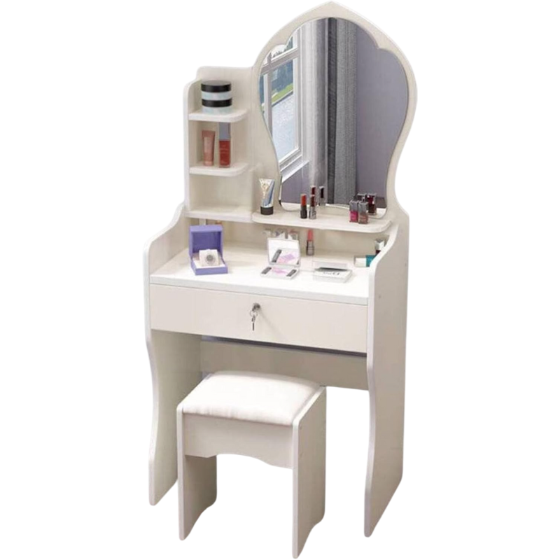 Scrivania di vanità con grande specchio, vanità...