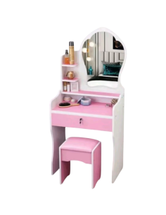 Scrivania di vanità con grande specchio, vanità di trucco... 2