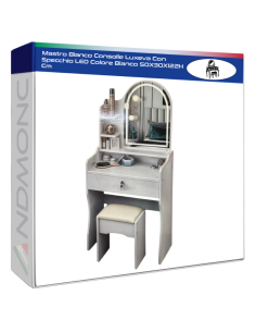 Mastro Bianco Consolle Luxeva Scrivania Con Specchio LED...