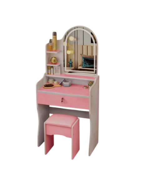 Mastro Bianco Consolle Luxeva Con Specchio LED Colore Rosa 50X30X122H Cm