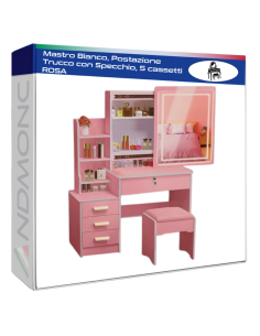 Mastro Bianco, Postazione Trucco con Specchio, 5 cassetti...