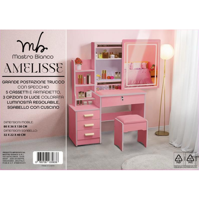 Mastro Bianco, Postazione Trucco con Specchio,...