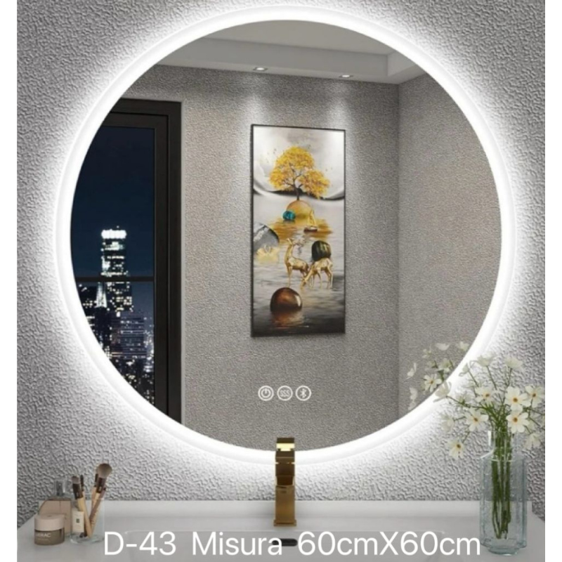 Specchio da Parete con luce LED bianco/giallo...