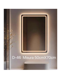 Specchio da parete luce calda-fredda touch 50x70cm 2