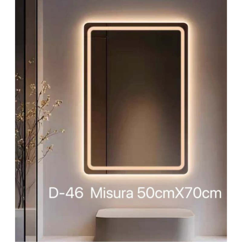 Specchio da parete luce calda-fredda touch 50x70cm