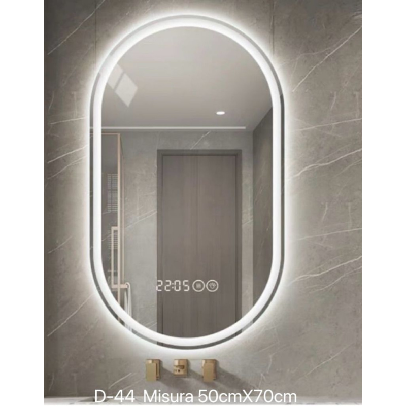 Specchio da Parete con luce calda-fredda 50x70cm