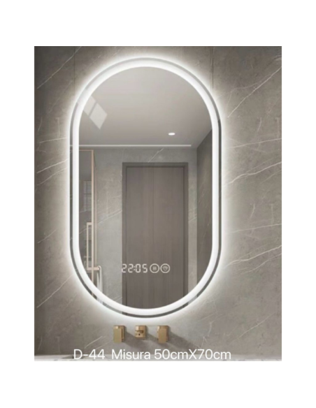 Specchio da Parete con luce calda-fredda 50x70cm